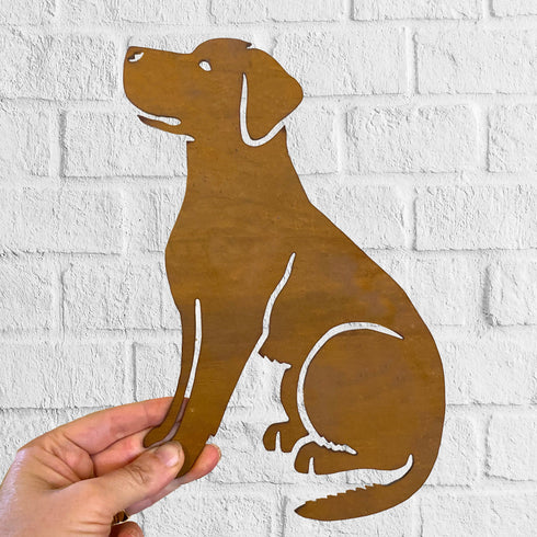 A Labrador (FULL BODY) Rustic Steel Sculpture